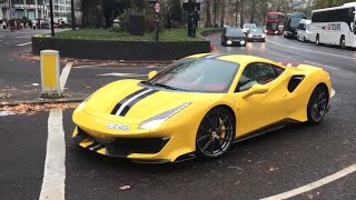 Ferrari 488 Pista Novitec Exhaust Sound amp Acceleration In London  Supercar  Watch Da kargo  WDK [upl. by Erasaec741]