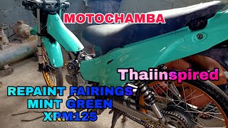 Repaint Fairings Mint green on Xrm 125Thaiinspired unfinished project Anzahl paint MOTOCHAMBA [upl. by Ettezil]