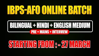 IBPS AFO Full Batch  Bilingual  English  हिंदी माध्यम [upl. by Nnylsoj]