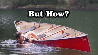 How to get BACK IN when your Canoe tips over SOLO [upl. by Anirtak774]