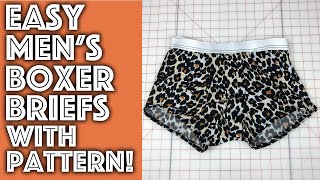 How to Sew Mens Boxer Briefs Easy Tutorial With Pattern  Sew Anastasia [upl. by Celin]