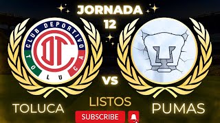 ‼️Jornada 12 Pumas visita el infierno y buscará ganar de visita ante Toluca futbol pumasmx [upl. by Irving]