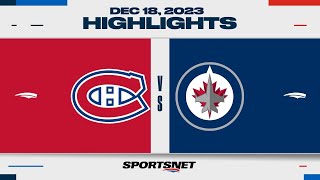 NHL Highlights  Canadiens vs Jets  December 18 2023 [upl. by Anayeek]