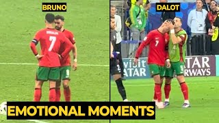 Bruno Fernandes amp Dalot consoled Ronaldo who was crying after missed penalty before win vs Slovenia [upl. by Terena]