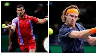 Novak Djokovic vs Andrey Rublev 2023 Paris Masters [upl. by Gosney]