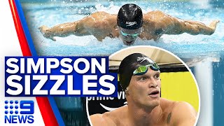 Pop sensation Cody Simpson becoming Aussie swimming superstar  9 News Australia [upl. by Akeemaj920]