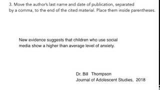 1 minute tutorial  Parenthetical Citations in APA [upl. by Anikas811]