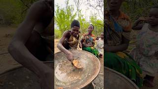 The hunters wife is hungryhadzabetribe wildlife bushlife Primitive tribe [upl. by Cohby]