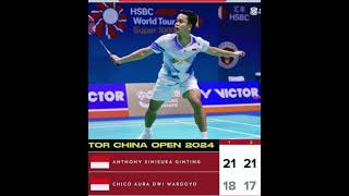 Kalakan Chiko Ginting ke r16 China Open 2024 [upl. by Lauren494]