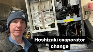 Hoshizaki ice machine repair  evaporator replacement [upl. by Adilem466]