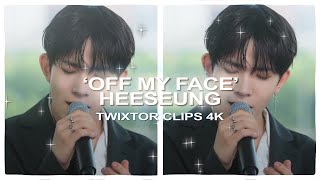 OFF MY FACE HEESEUNG TWIXTOR CLIPS 4K [upl. by Lrae]