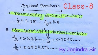 Terminating Decimal Number  Non terminating decimal number  Recurring decimal number [upl. by Nosiddam]