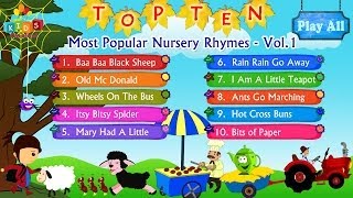 Top 10  Ten Most Popular Nursery Rhymes Collection Vol 1 with Lyrics  Kids Videos For Kids [upl. by Legyn348]