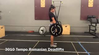 Barbell Romanian Deadlifts 3010 tempo [upl. by Schaaff]