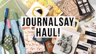 Huge Journalsay Stationery Haul 100 order  Stickers Paper Storage Washi and More Unboxing [upl. by Konrad]