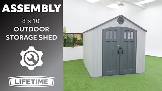 Lifetime 8 x 10 Outdoor Storage Shed  Lifetime Assembly Video [upl. by Nylek872]