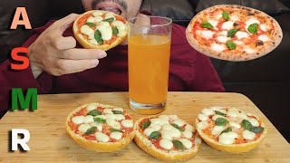 ASMR CRUNCHY MINI MARGHERITA PIZZAS ON BREAD MUKBANG EATING SHOW [upl. by Yesllek]