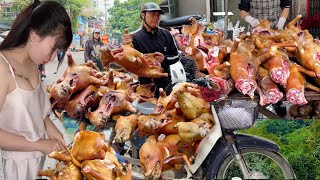 Oh my god this is the best market selling fresh dog meat in the North a controversial dish world [upl. by Shornick]