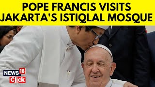 Pope Kisses Hand Of Jakarta Mosques Grand Imam After Interfaith Meet In Indonesia  News18  N18G [upl. by Yhtur]