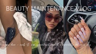 BEAUTY MAINTENANCES  New hair  Nails amp Wax appointment  What I eat in a day currently  Vlog 8 [upl. by Rosabella324]