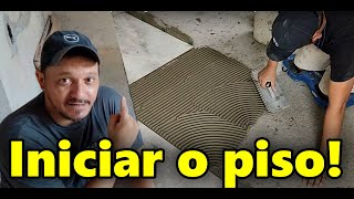 Como colocar piso Como iniciar o assentamento do piso corretamente [upl. by Klotz286]