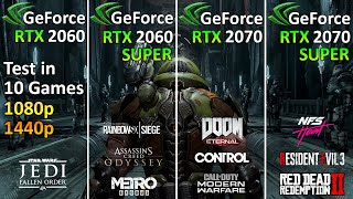 RTX 2060 vs RTX 2060 Super vs RTX 2070 vs RTX 2070 Super  Test in 10 Games  1080p 1440p [upl. by Tonya]