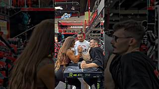 armwrestling ft Akimbo69  LarryWheels shorts funny strongwoman [upl. by Godbeare599]