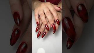 Before and after hard gel structured manicure almond red tortoiseshell fall nails ￼ [upl. by Sallyann]