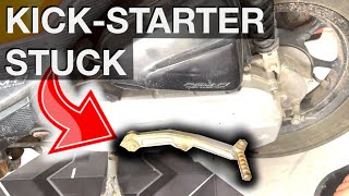 Scooter does not start  Kick starter is frozen  locked up How to fix instructions [upl. by Atimed]