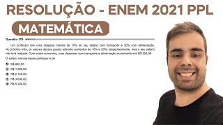 ENEM 2021 PPL Um professor tem uma despesa mensal de 10 do seu salário com transporte e 30 com [upl. by Ffirahs]