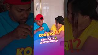 KOK BISA⁉️ Lupa Cara Makan Eskrim 😱😍 shorts shortvideo [upl. by Earehs]