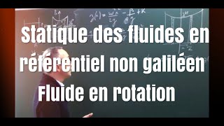 PCPC Statique des fluides en référentiel non galiléen Surface libre dun liquide en rotation [upl. by Lednyc]