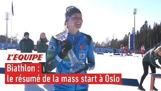 Le résumé de la mass start femmes dOslo  Biathlon [upl. by Nalad]