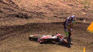 MXGP of Czech Republic 2013  Butron amp Anstie crash in MX2 Race 1  Motocross [upl. by Iver964]