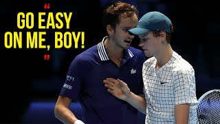 Jannik Sinner VS Daniil Medvedev Turn Tennis Into MADNESS  ANIMALISTIC RALLIES [upl. by Bartie]