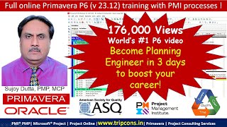 Primavera P6 Full Live Online Professional Expert Training WhatsApp 919891793226 Sujoy Dutta [upl. by Inahs]