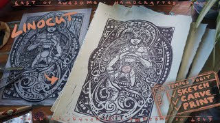 ‘Tempus Fugit’ Linocut Process  from Idea to Print [upl. by Shaper]