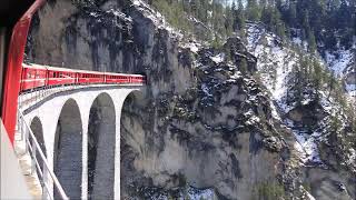 The Landwasser Viaduct from a St Moritz to Chur train [upl. by Merton]