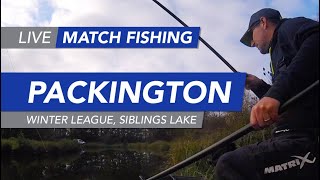 Live Match Fishing Packington Fishery Winter League Siblings Lake [upl. by Kubis]