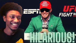 Colby Covington Press Conference vs Tyron Woodley Reaction [upl. by Kalil364]