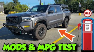 MODDED 2023 Nissan FRONTIER PRO4X MPG TEST [upl. by Akihsal]