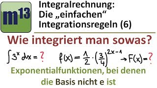 Integrieren  Stammfunktion bilden 7 Exponentialfunktionen bei denen die Basis nicht e ist [upl. by Ivor333]