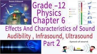 Grade12 Physics Chapter 6 Effects and Characteristics of Sound Audibility Infrasound Ultrasound [upl. by Ayo2]