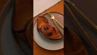 How to fold a Napkin into Rose 🌹  napkin flower  table napkin folding [upl. by Ravilob]