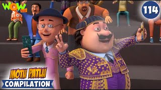 Bull Riding In Spain  Motu Patlu Season 13 Compilation 114  Motu Patlu  Cartoons For Kids spot [upl. by Annahsit]