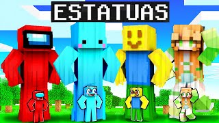 Batalla de Construcción de ESTATUAS en Minecraft [upl. by Nnaeirelav]