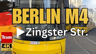 Cab Ride Tram M4 Berlin  2024  From S Hackescher Markt to Zingster Str  4K  New [upl. by Marve498]