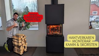 Montering av kamin amp skorsten  Från torp till hus 65 [upl. by Malory]