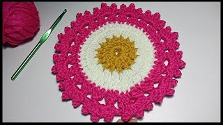 Carpetas en Crochet Paso a Paso Para Principiantes  Redondas Fáciles y Rápidos [upl. by Roselin]