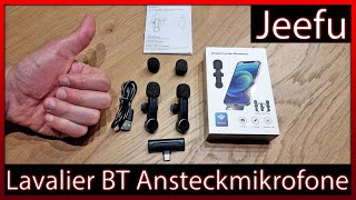 Jeefu Lavalier Mikrofon kabellos Bluetooth Ansteckmikrofon Wireless  Unboxing  Test  Review [upl. by Roper265]